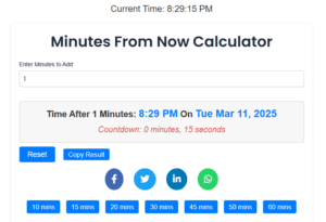 Minutes From Now Calculator | What Time Will It Be in X Minutes?